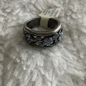 Elegant Silver and Blue Women's Ring